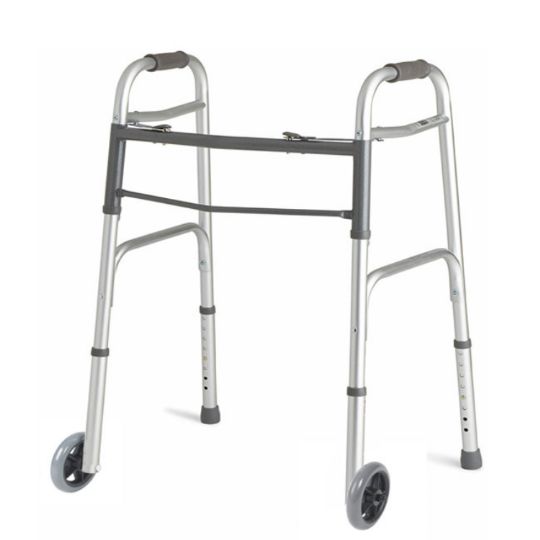 Folding Rolling Walker with Anti-slip Rubber Tips for Adults