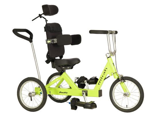 Pediatric Special Needs Micah Flagship Deluxe Lime Green Tricycle by Worksman Cycles