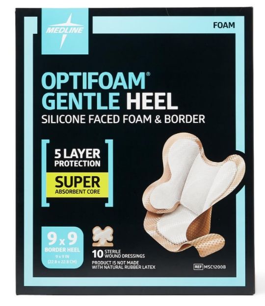 Silicone-Faced Foam Wound Dressings for Heels from Medline