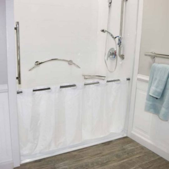 Bathroom Curtain for Water Retention for Caregivers - 5-Foot by Accessibility Professionals