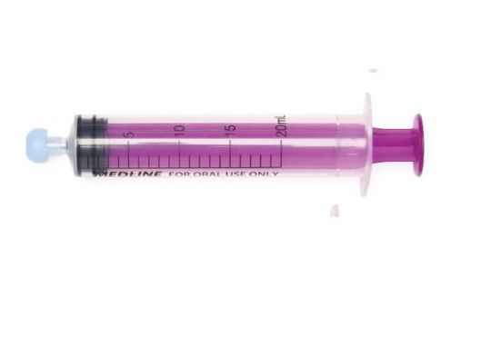 Oral Syringes with 20 mL Capacity and Self-righting Cap by Medline