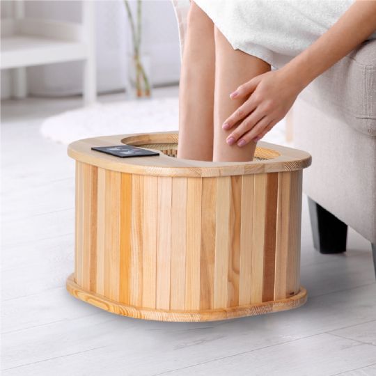 Foot Sauna with Heating Stone Therapy - Hemlock Wood Design