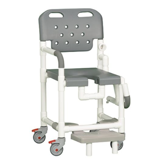 IPU Platinum Drop Arm Shower Chair With Footrest