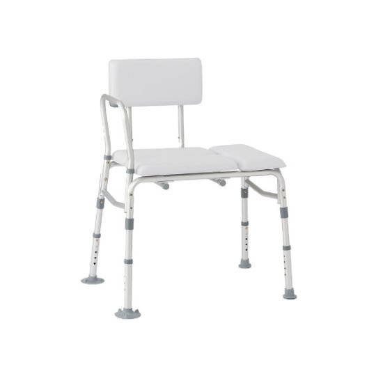 Rhythm Healthcare Padded Transfer Bench with Arm Rest and Back - 400 lb. Weight Capacity