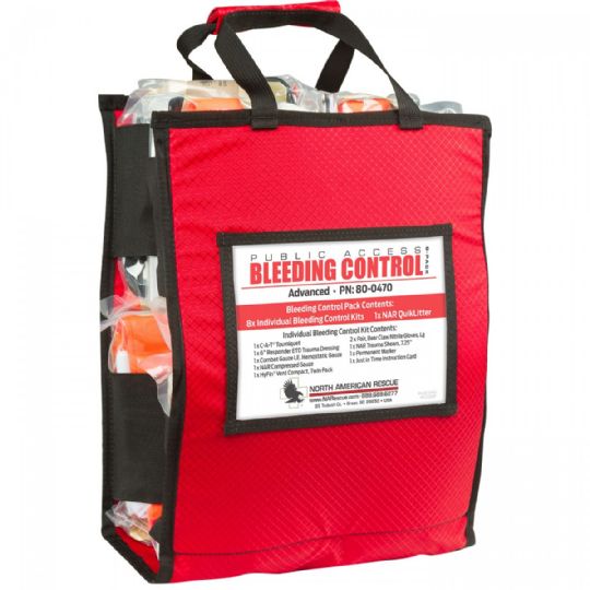 Public Access Portable Bleeding Control 8-Pack Kit - Vacuum-Sealed Packs