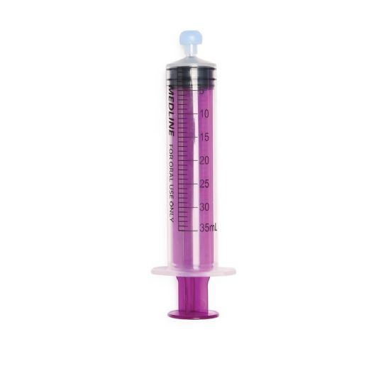 35 mL Oral Syringes with Cap with Self-righting Ability - Available in Sterile and Non-Sterile Styles by Medline