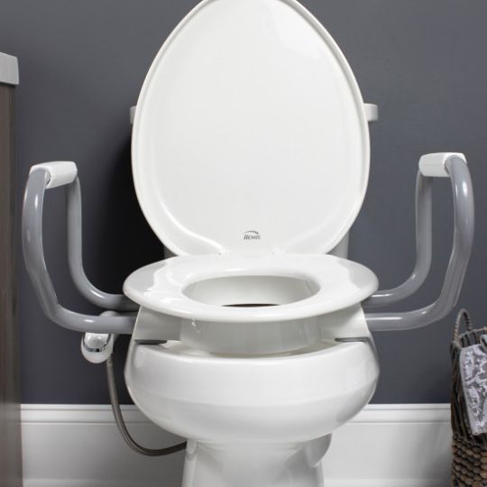 Personal Wash Bidet with Clean Shield - Raised Toilet Seat for Round or Elongated Toilets