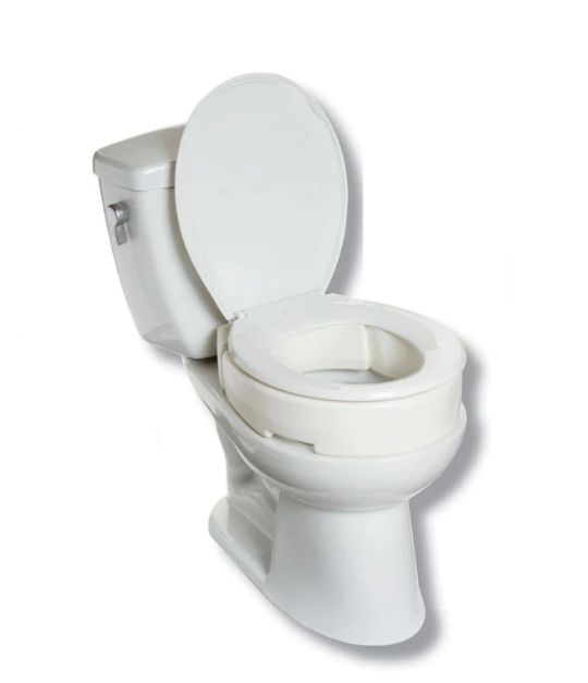 Hinged Raised Toilet Seats for Round and Elongated Toilets