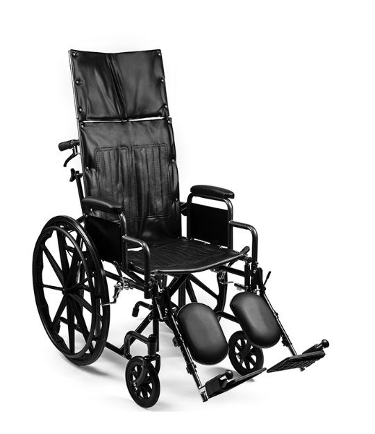 iCruise Reclining Manual Wheelchair with Head Immobilizer, Wheel Locks and Anti Tippers