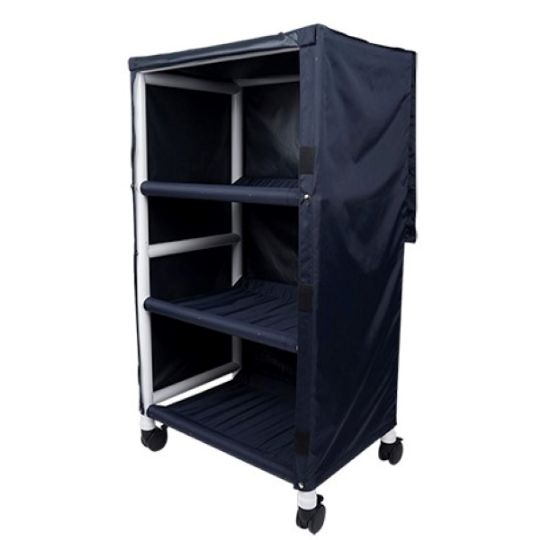 Covered Linen Cart shown with (3) 20 inch by 25 inch shelves
