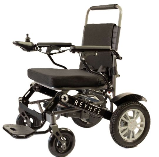 Reyhee Roamer Electric Folding Wheelchair with Rear Wheel Drive and Freewheel Mode