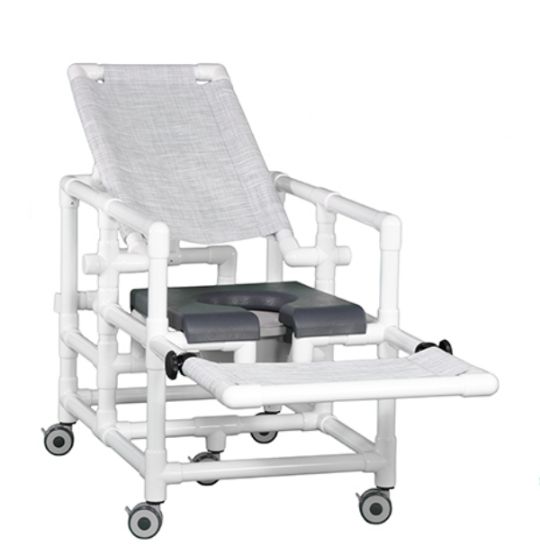 Deluxe Reclining Shower Chair Commode