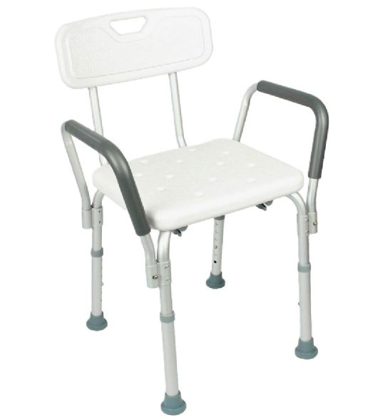 Shower Chair With Height-Adjustable Legs Made from Rust-Resistant Lightweight Aluminum by Vive Health