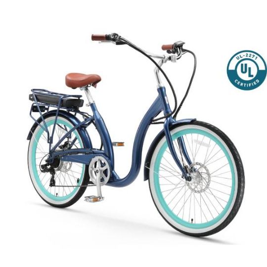 Step-Thru Electric Bicycle with 500W Motor and 7-Speeds by Sixthreezero