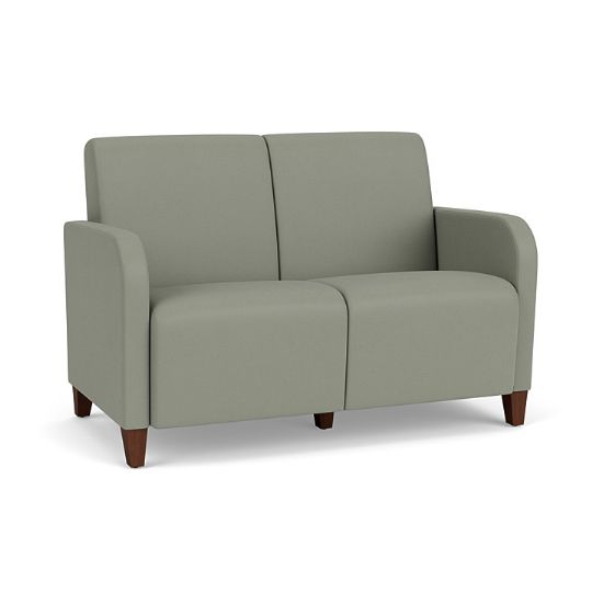 2 Seat Sofa for Waiting Rooms with Wood or Steel Legs, 400 lbs. Capacity and 8 Upholstery Colors - Lesro Siena Line