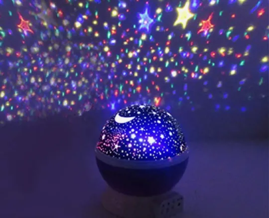 Rotating Star Projector Nightlight 360 Rotating with Battery Power and USB Cable