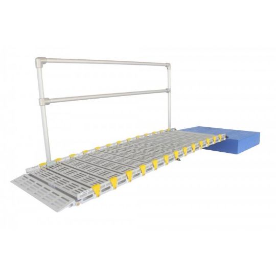 Modular Wheelchair Ramp with 36 Inch Width and Straight End Handrails by Roll-A-Ramp