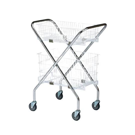 Chrome Folding Basket Cart Frame (Shown with baskets - sold separately)