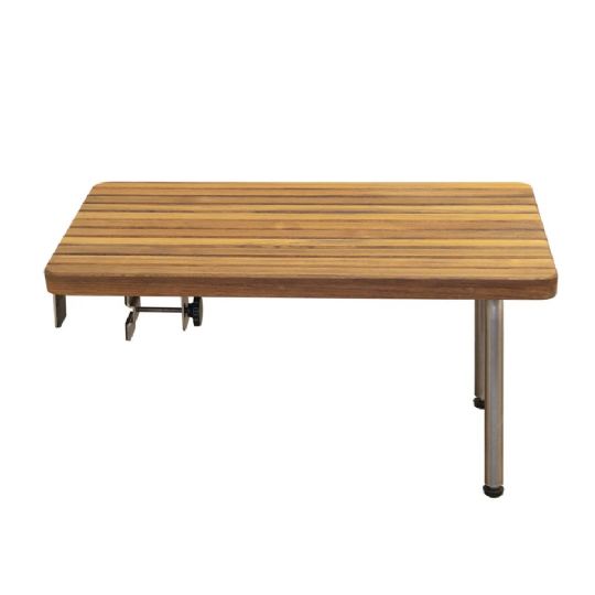 Folding Teak Shower Bench - ADA Compliant with 300 lbs. Weight Capacity