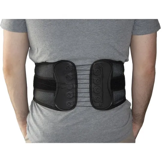 Adjustable Single Pull Lumbar Back Support Brace with Airflow Mesh