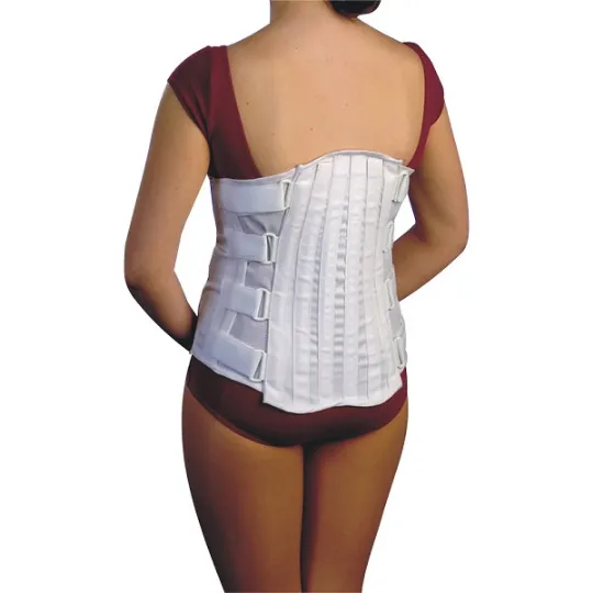 Lumbrosacral Support Brace with Rigid and Anti-Roll Stays for Lower and Mid-Back Stability