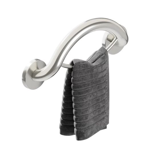 Grab Bar and Towel Ring with 500 lbs. Capacity from HealthCraft