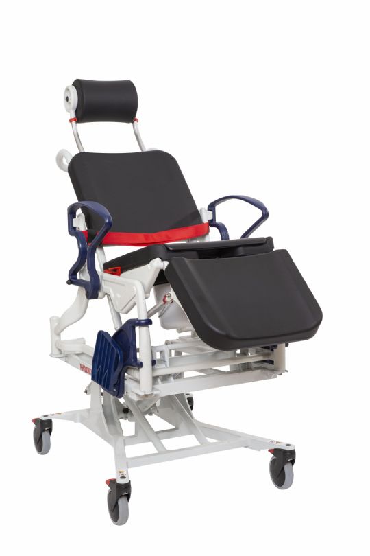 Rebotec Phoenix Durable Reclining Shower Chair with Adjustable Height and 300 lbs. Weight Capacity | Hydraulic and Power Adjustment