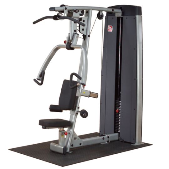 Body-Solid Vertical Press & Lat Machine, Adjustable Arm, Ergonmic Grip Press, Fiberglass Pulleys, Compatible with Pro-Dual 3-Stack and 4-Stack Gyms