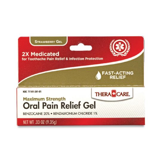 Oral Pain Gel 2X Medicated Toothache Relief - 24 Case - Theracare 