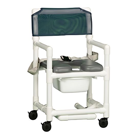 Soft Seat Shower Commode Chair with Safety Belt