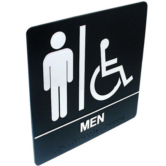 Men's Handicap Braille Restroom Sign