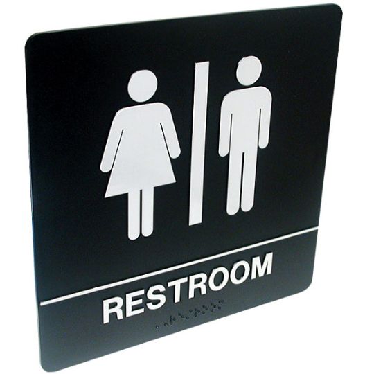 Unisex Handicap Braille Restroom Sign