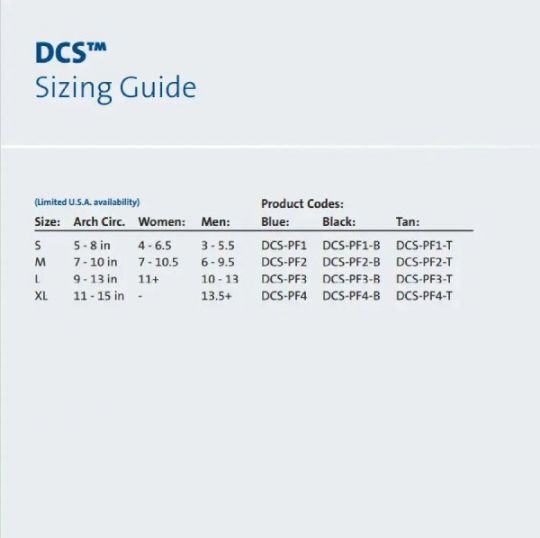 Shown above is its Sizing Guide