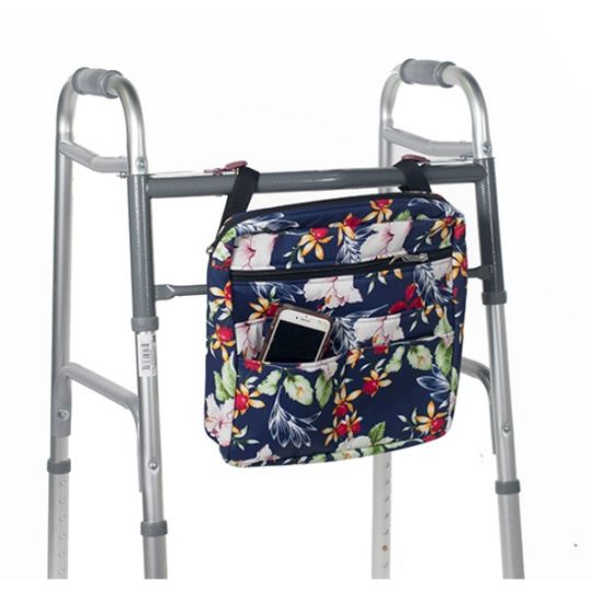 Can be used on a rollator/walker(rollator/walker not included) - Blue Floral Color Option