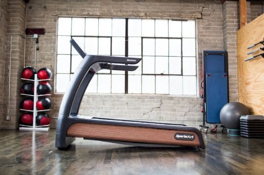 Side view of the treadmill