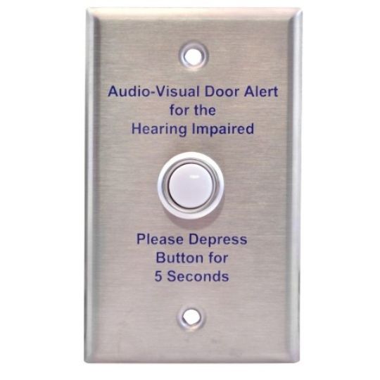 Stainless steel plate push button (Deluxe Version shown above)
