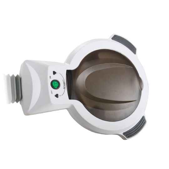 Close-up of the silver fox led magnifying lamp with intensity controls