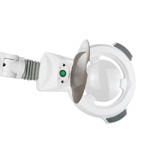 Silver fox led magnifying lamp with protective lens cover and brightness controls