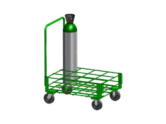 FWF Oxygen Cylinder Cart Model 1142-15HD