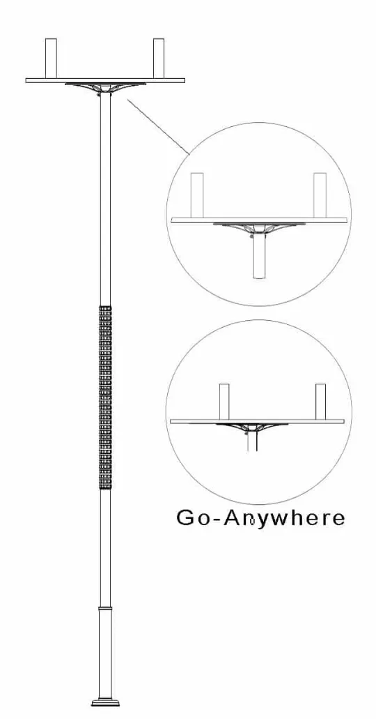 View of how the pole is designed 