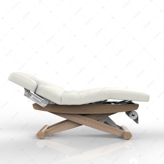 Luxurious adjustable massage table with ergonomic design and wooden x-frame