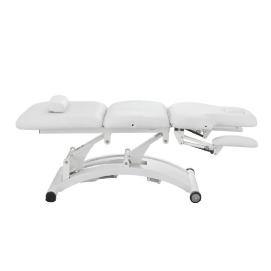 Adjustable 3-section electric massage bed with sleek design and padded comfort