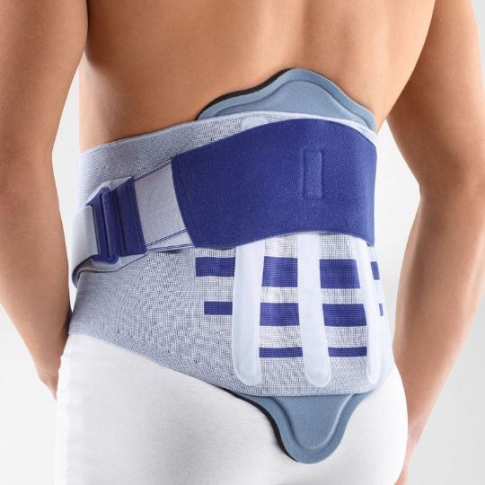 Comfortable lumbar orthosis for targeted spine support and stability