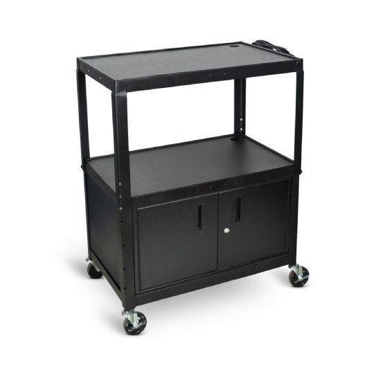 Extra-Large Steel AV Cart, with Cabinet