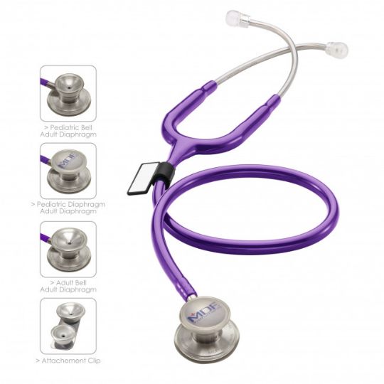 MDF MD One Epoch Titanium Dual Head Stethoscope in Purple Rain