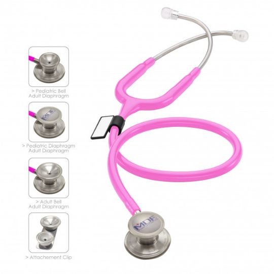 MDF MD One Epoch Titanium Dual Head Stethoscope in Think Pink