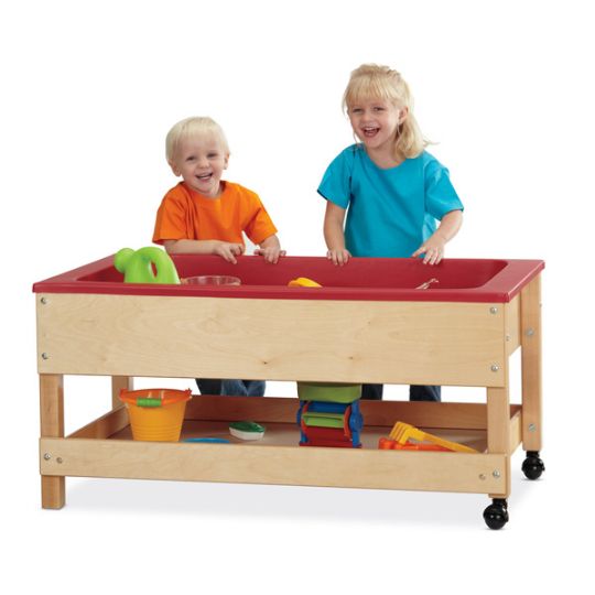 Toddler height table with shelf