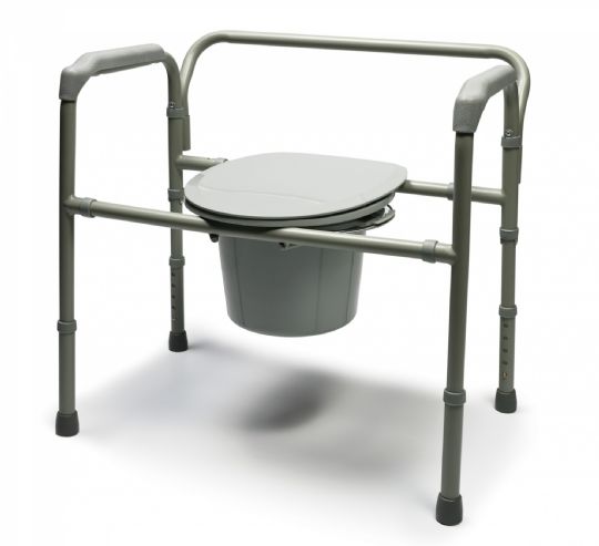 Bariatric Steel Folding Commode shown with lid closed