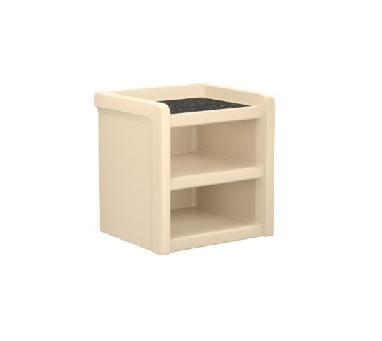 Sand nightstand with laminate top