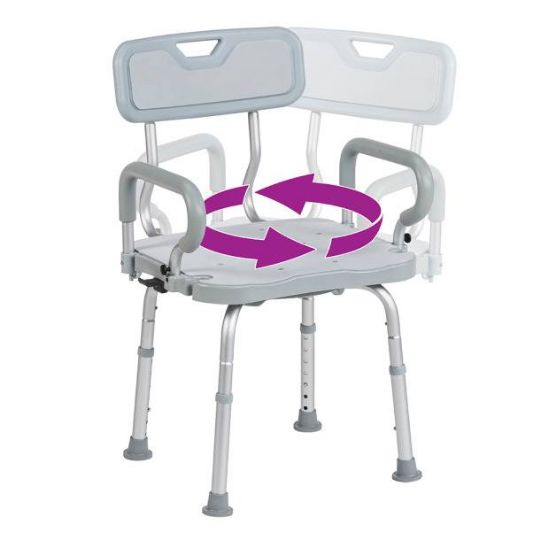 360-degree Swivel bath chair with adjustable height for easy and safe tub transfers